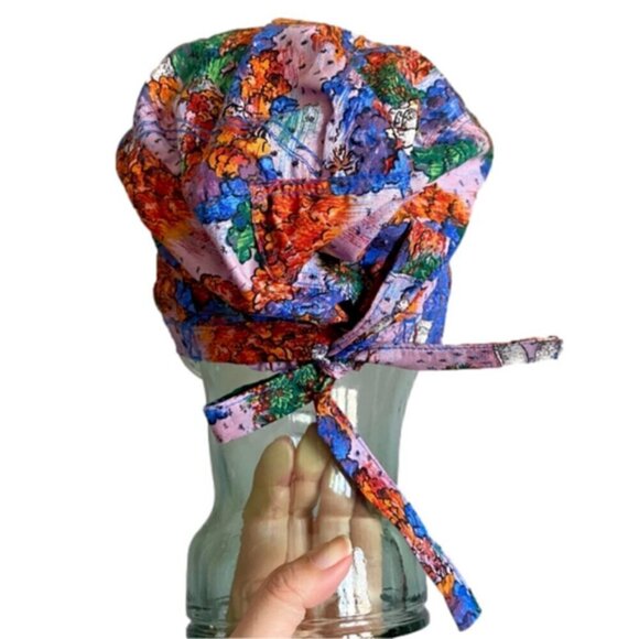 Handmade Boho Colourful Pastoral Hair Bonnet - One Size 🌈 - Picture 3 of 6